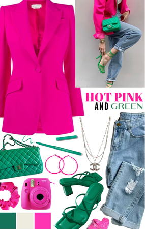 Hot pink and Green
