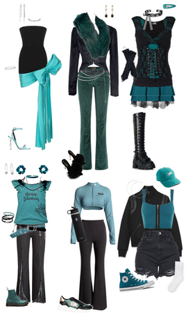 black and teal