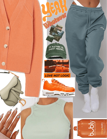 sage green and soft but bold orange 🍊 xox