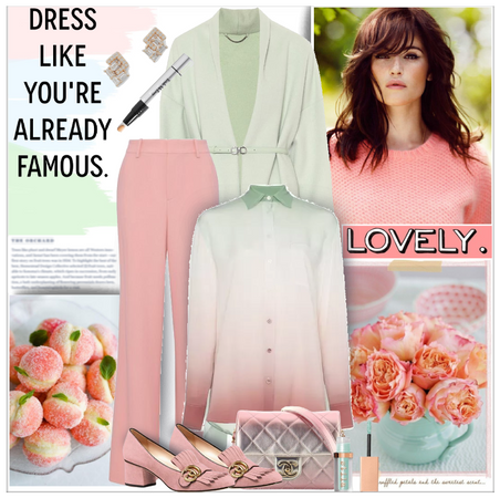 Elegant in coral and green pastel