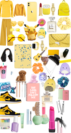 yellow back to school stuff and home