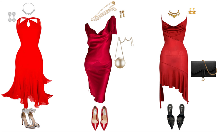 Dior: John Galliano short red dresses