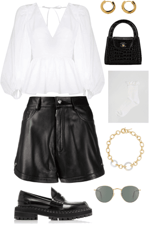 Leather shorts + loafers