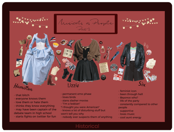 Musicals as People (Part 2) outfits - Historical