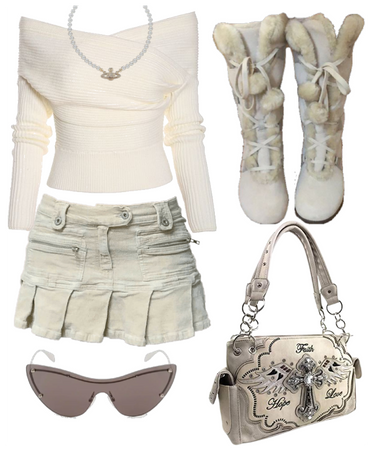 Quick beige y2k outfit