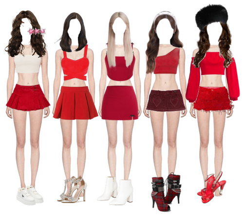 5 member group outfit red velvet inspired