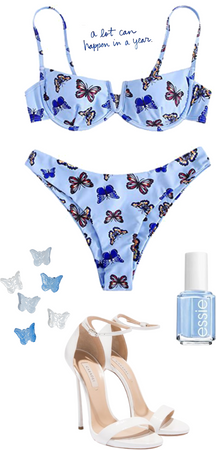 Blue Butterfly Bikini Babe
