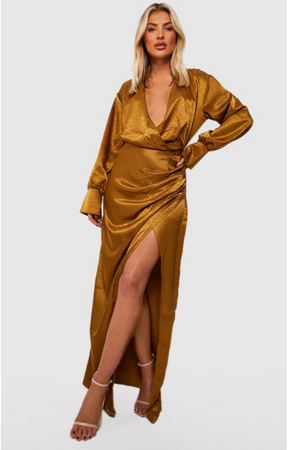Gold Bronze Satin Dress