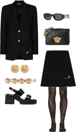 gold and black Versace
