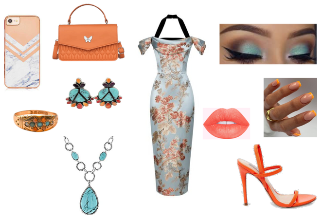 Orange & Turquoise Outfit