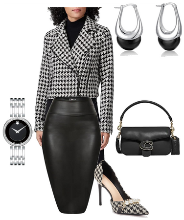 Black checkered women's style