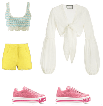 Summer Bright Fun Pink Blue Yellow White