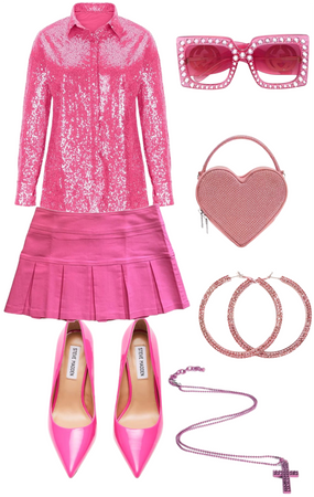 Pink glitter outfit