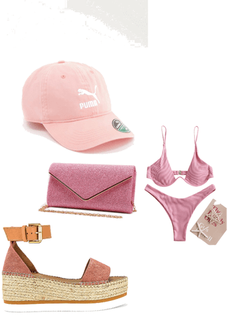 pink day at the beach