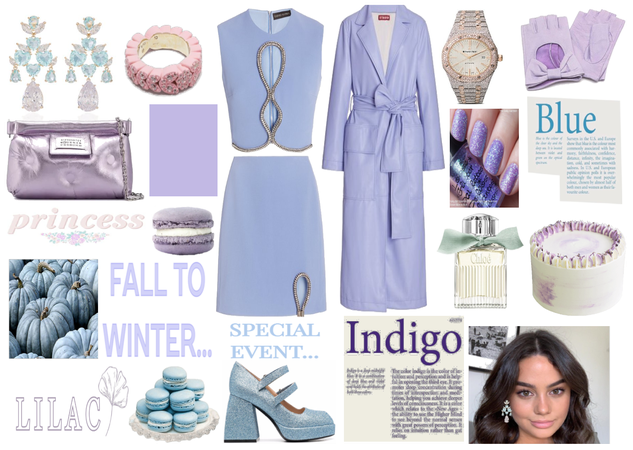 A candid lilac and blue look for a princely event!