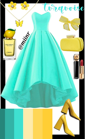 Yellow and turquoise