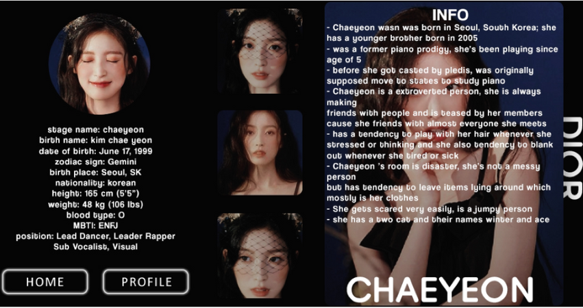 dior chaeyeon profile