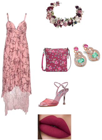 Pink floral dress