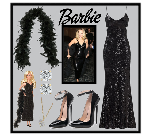 Margot Robbie - superstar barbie black emsemble