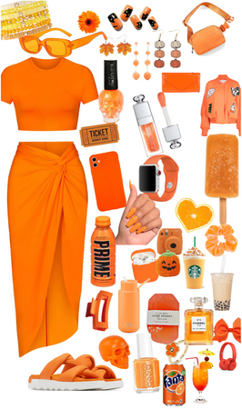 orange beach wear