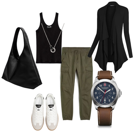 Green cargo weekend outfit 1