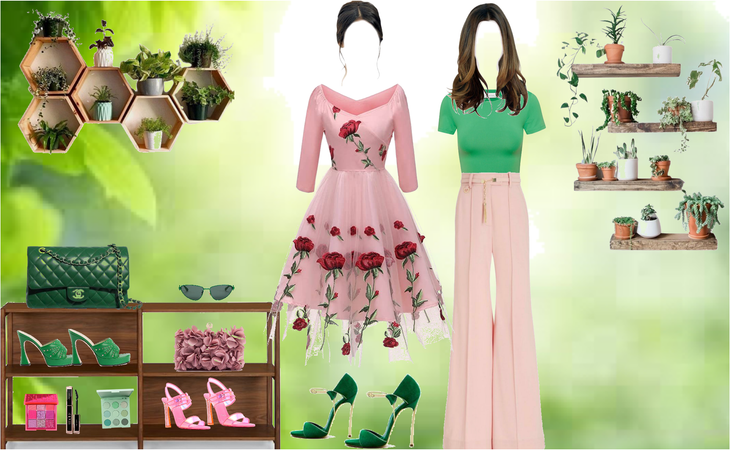 green envy with pink