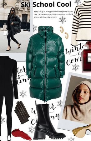 Winter puffer coat outfit