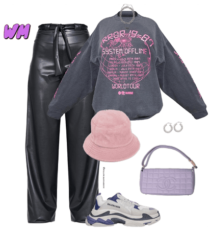 lavender pink leather trousers