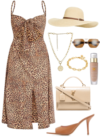 leopard dress brown mules