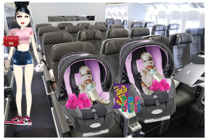 ME AND MY KIDS ON A EXPENSIVE AIRPLANE