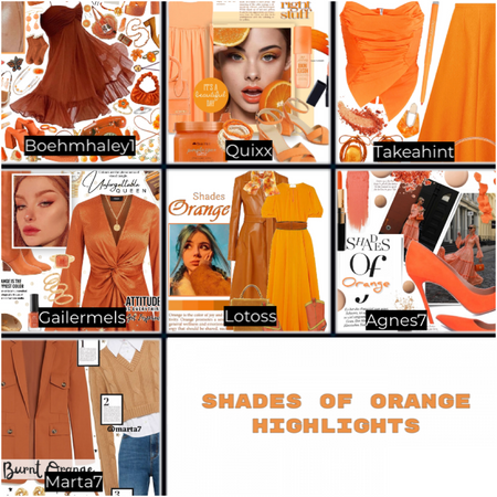 Shades of orange highlights