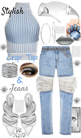 Stylish Crop Top & Jeans