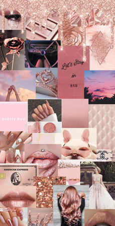 Aesthetic rose gold collage
