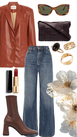 brown leather blazer