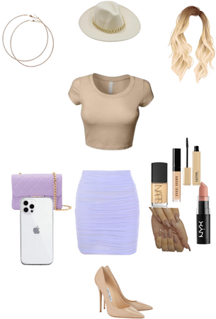 Purple and baige outfit #1