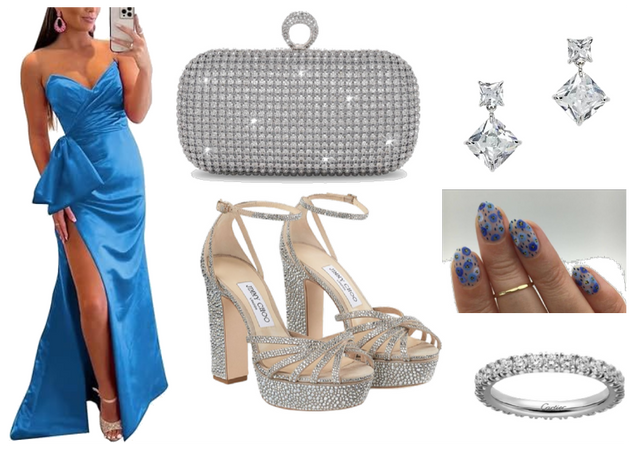 Blue and Silver Prom inspo