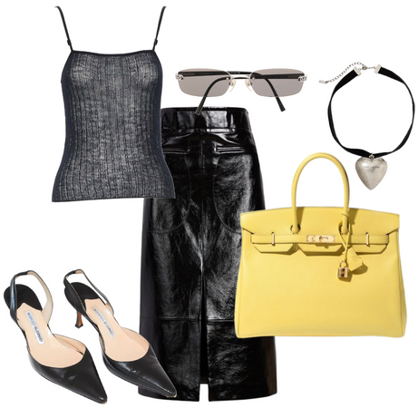 Saint Laurent Hermes Birkin Black Outfit