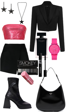 black with a pop of pink