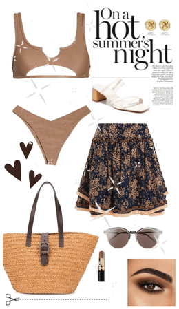 Brown summertime evening beach outfit