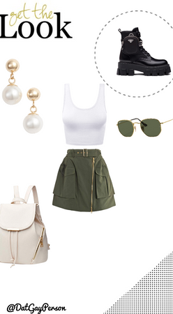 White and Green Outfit