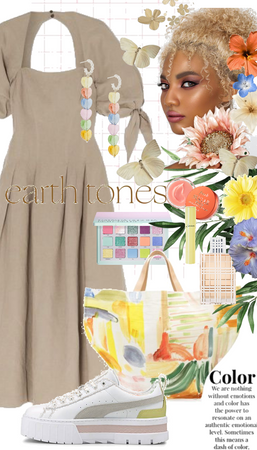 Neutral Dress with a Splash of Spring