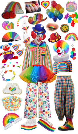 rainbow pride clown