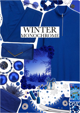 winter monochrome -> royal blue
