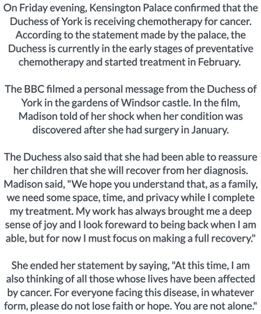 A Statement from Kensington Palace