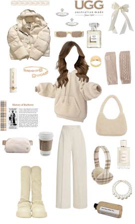 UGG cute winter white outfit