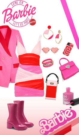mattel barbie red & pink