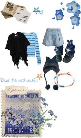 blue themed outfit 𖤐