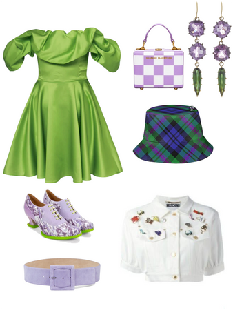 Purple and green outfit