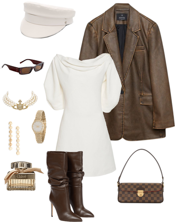 white & brown spring outfit