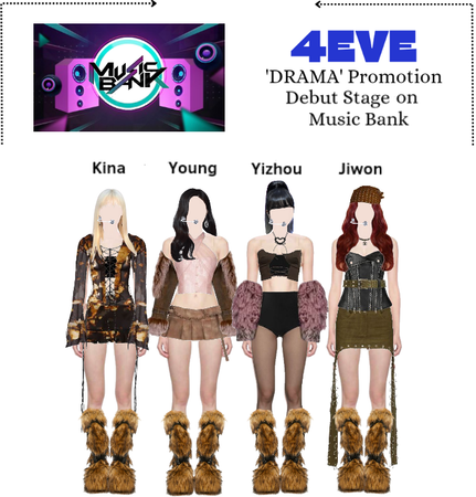 4EVE [볼레보] - 'DRAMA' Debut Stage on Music Bank